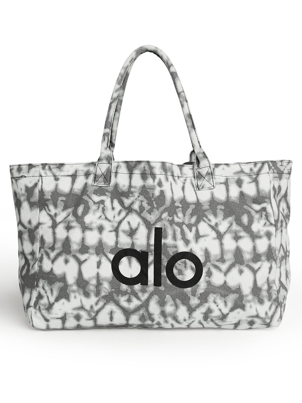 ALO Yoga Gray Tie-Dye Canvas Tote with Black Logo